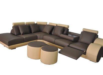 XXL Couch Big Eck Sofa Leder Eck Garnitur Ecke Landschaft Polster Wohn L Form