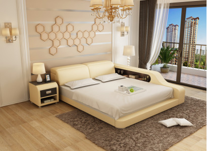 Wasserbett Hotel Doppel Bett Betten Komplett Lederbett Polsterbett Wasser LB8818