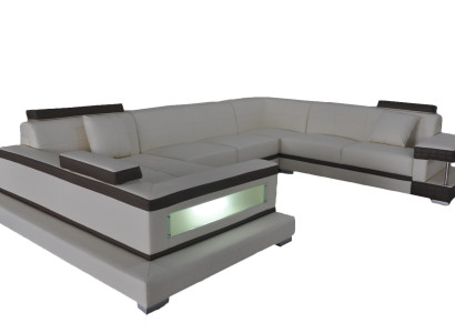 Design Leder Polster Sitz Ecke Leder Sofa Polster Eck Landschaft Zimmer Neu Wohn