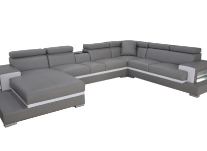 Design Leder Polster Sitz Zimmer Wohn Sofa Eck Sofas Couch Designer Garnitur XXL