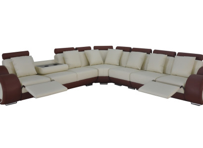 Design Leder Polster Sitz Zimmer Eck Wohn Sofa +USB Designer Garnitur Sofas Neu