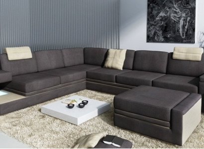 Wohnlandschaft XXL Ecksofa Polster Eck Ecke Sitz Garnitur Sofas Couchen Textil