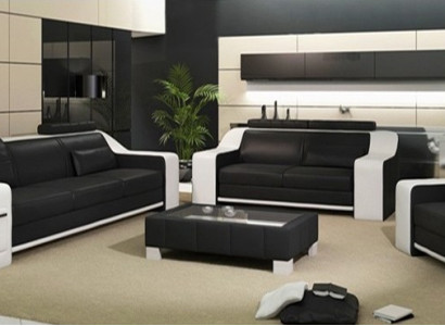 Sitz Garnitur Sofa Leder Polster 3+2+1 Design Couch Moderne Garnituren Sofas USB