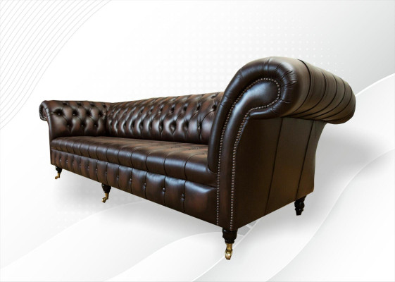 xxl Big Sofa Couch Chesterfield 265cm Deko Polster Sofas 4 Sitzer Leder