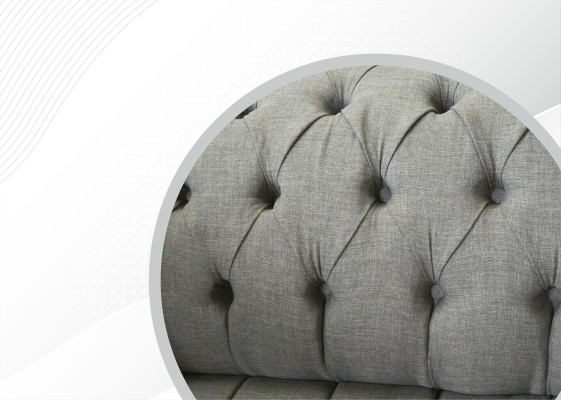 Graue Chesterfield Sofa Couch Polster Stoff Leder Couchen Samt Garnitur