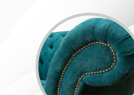 Chesterfield Couch Polster Sofas Klassischer Textil Turkis 3 Sitzer Stoff