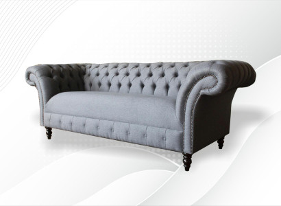 xxl big Sofa 3 Sitzer Couch Chesterfield Polster Garnitur Sitz Stoff Textil