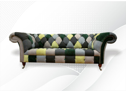 Chesterfield 3 Sitzer Mehrfarbig Wohnzimmer Design Couchen Sofa Designer Möbel