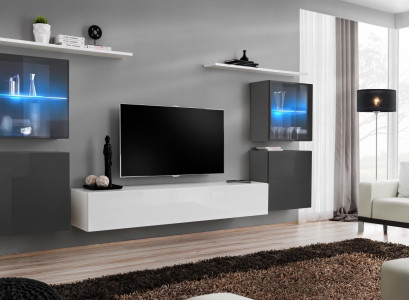 Weiß Wohnwand Hochglanz Designer Wand Schrank Wandregale Holz Luxus Möbel