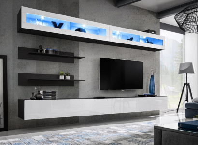 Wohnwand Wohnzimmer-Set Wandschrank Lowboard Wandregal TV-Ständer Neu