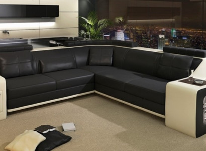 Stilvolles Wohnen L-förmiges Kunstleder-Sofa für höchsten Komfort