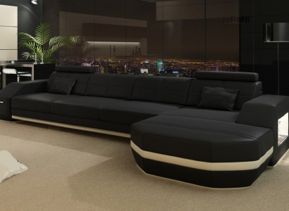 Design Ecksofa Couch Polster Eck Garnitur Ledersofa Ecke Wohnlandschaft PH300