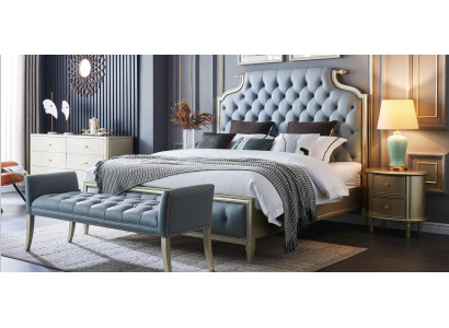 Ein hochwertiges Designer-Bett im Chesterfield-Stil für Ihr Schlafzimmer 