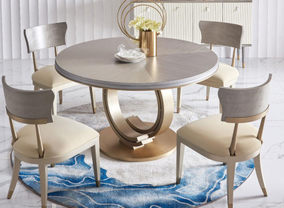 Designer esstisch luxus esszimmer tische polster holz Edelstahl tisch Rund