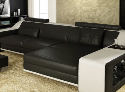 Design Ecksofa Sofa mit USB Polster Sitz Eck Garnitur Sofas Leder Textil LForm