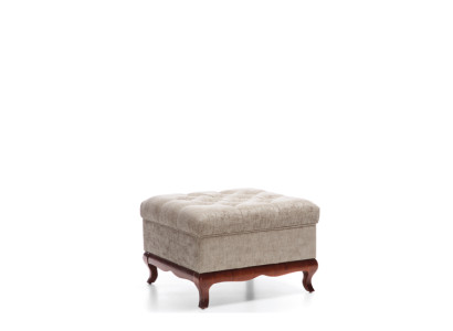 Hocker Designer Chesterfield Fußhocker Textil Beige Polster Bank Stoff