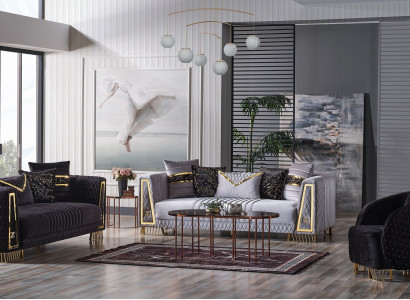 Sofagarnitur 3+3+1 Sitzer Chesterfield Barock Stil Garnitur Set 3tlg. Sofa Relax