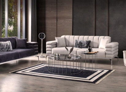 Sofa Samt Polster Sitz 3311 Design Sofas Metall Garnitur Couchen Neu
