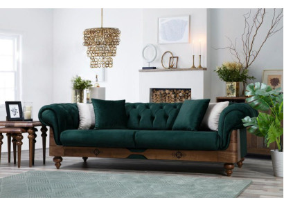 Grüner Chesterfield Dreisitzer Couch Wohnzimmer Sofas Sitzmöbel Couch