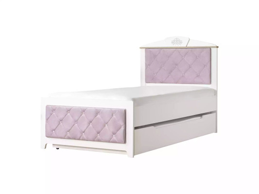 Chesterfield Funktionsbett Ausziehbares Kinderbett Bett 120 Holz Rosa