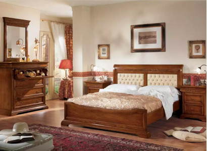 Bett Bett 2x Nachttische Holz Design Betten Schlafzimmer 5 tlg. Sets