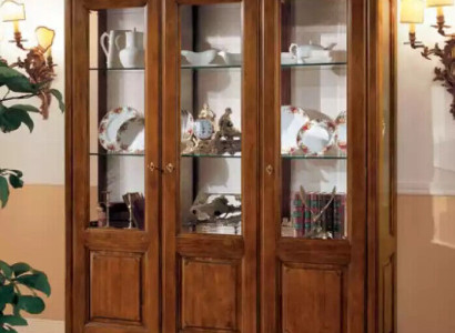Vitrine Klassische Italienische Wohnzimmer Braun Schränke Anrichte Neu