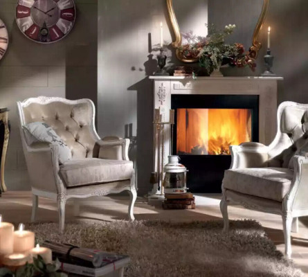 Luxus Sessel Design Polster Sofa Couch Wohnzimmer Textil 1 Sitzer Neu