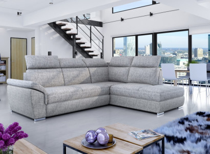 Stoff Ecksofa L-Form Sofa Couch Design Polster Modern Textil Bettfunktion neu