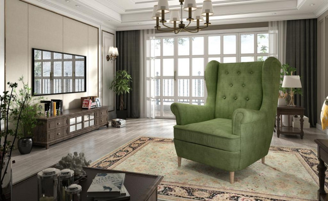 Couch Sofa Sessel Design Sitzer Leder Lounge Club Polster Luxus Ohren