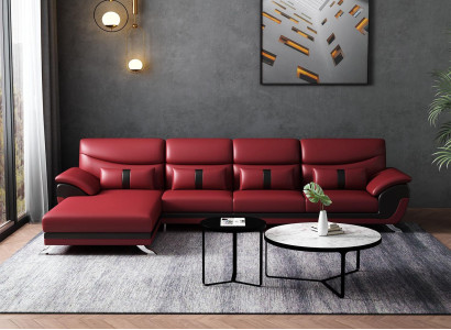 Design Wohnzimmer Lederpolster Ecksofa Eckcouch Couch Sofa L Form