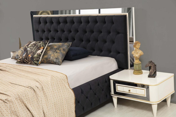 Chesterfield Bett mit gepolstertem Design Luxus Doppel Hotelbetten Luxus