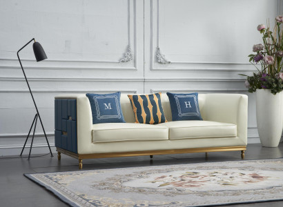 Design Klassiker Modern Big xxl 3 Sitzer Couch Kunstleder Sofas Couchen
