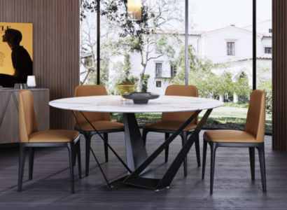 Design Rund Tisch 4x Sessel Stühle Ess Zimmer Polster Sitz Runde Tische