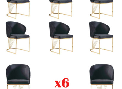 Set 6x Stuhl Stühle Sessel Esszimmer Garnitur Holz Modern Gruppe Möbel