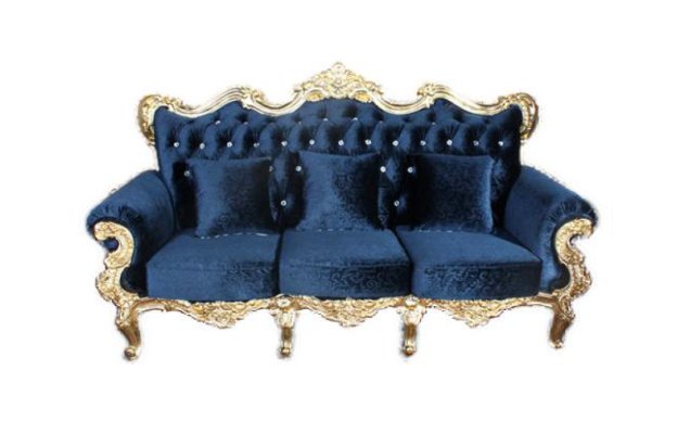 Thron Sofa Königlicher Polster Chesterfield Samt 3 Sitzer Antik Stil Sofas Neu