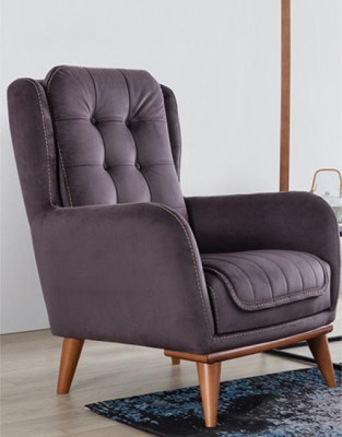 Sitzgarnitur 3 + 3 + 1 im modernen Stil mittelweiches Textil grau Neu