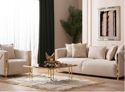 Sofa 3 Sitzer Textil Sofas Couch Polster Möbel Luxus Moderner Dreisitzer Neu