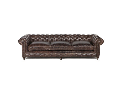 Braunes Chesterfield Sofa Couch Polster Stoff Leder Couchen Polster Garnitur Big XXL