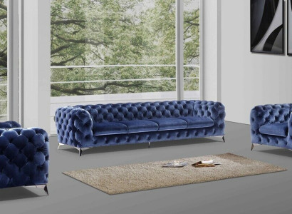 Sofa Chesterfield Couch Polster Garnitur Textil 2+1 designer Couchen Neu XXL Big