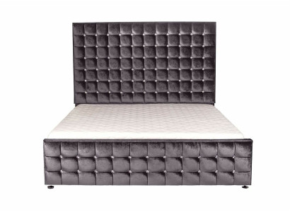 Designer schwarzes Chesterfield Bett mit Kristallsteinen Luxus Möbel