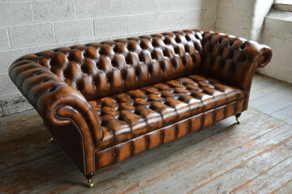 Luxus Designer Sofa Couch Polster Drei Sitzer Leder Couchen Sofas 3er Sitz Neu