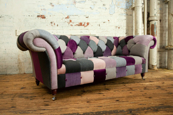 Design 3-Sitzer Polstersofa Couch Textil Clubsofa Luxus Sitzmöbel