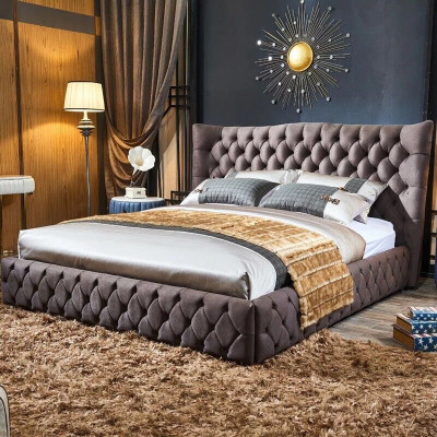 Chesterfield Big Bett Großer Kopfteil Ohren Betten Polster Doppelbett