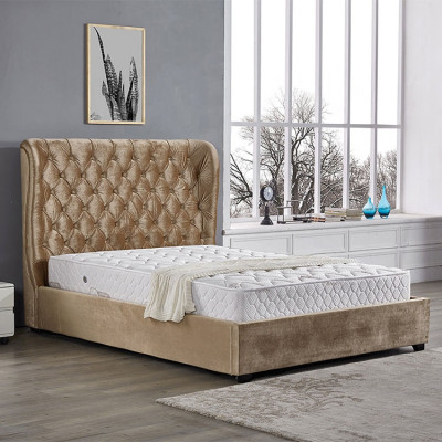 Beiges Chesterfield Polsterbett Luxus Schlafzimmer Design Betten