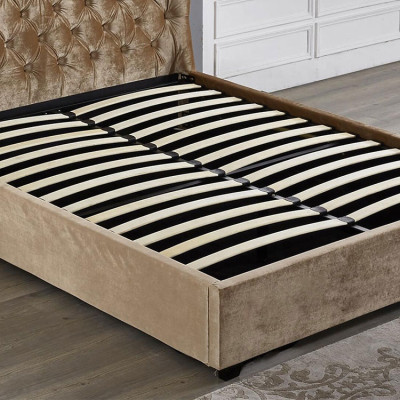 Beiges Chesterfield Polsterbett Luxus Schlafzimmer Design Betten