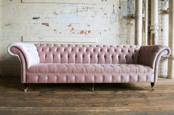 Chesterfield Couch xxl big sofa couchen samt leder textil polster 4 sitzer neu