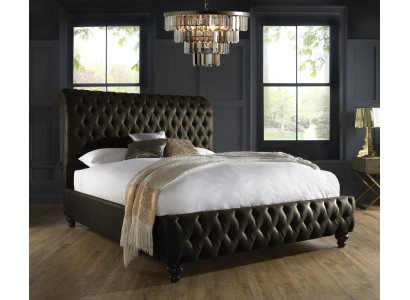 Großes Chesterfield Luxus Designer Doppelbett Schlafzimmer Betten 