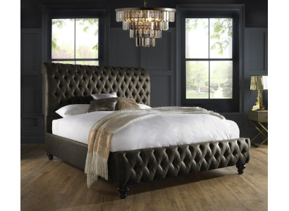 Chesterfield Textil Bett Schlafzimmer Betten Doppel Polster 140/160/180/200 cm
