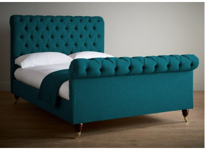 Türkis Chesterfield Doppelbett Designer Schlafzimmer Polsterbetten