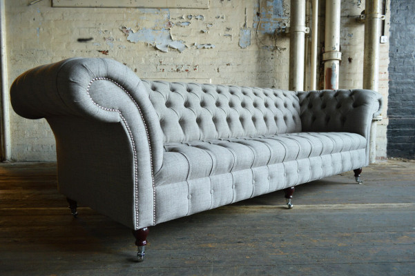 Textil Sofa Stoff Couch Chesterfield big sofas xxl couchen Sitz 265cm Polster